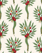 Green Evergreen Berry Garland Rug