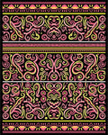 Pink Yellow Swirl Tribal Band Rug