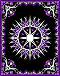 Purple White Sunburst Mandala Border Rug