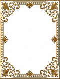 Golden Baroque Scrollwork Decorative Border Rug