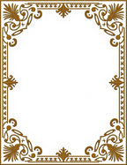 Golden Baroque Scrollwork Decorative Border Rug