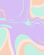 Pastel Lavender Swirl Abstract Rug