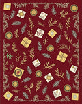 Crimson Golden Leaf Gift Collage Rug