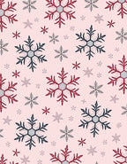 Deep Red Gray Snowflake Cluster Rug