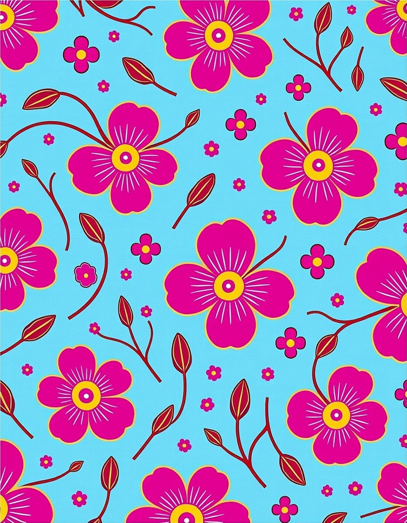Bright Fuchsia Meadow Floral Rug