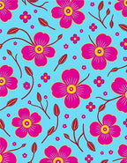 Bright Fuchsia Meadow Floral Rug