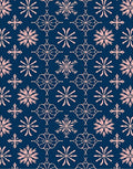 Navy Rose Snowflake Medallion Rug