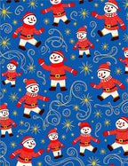 Happy Snowman Red Blue Starburst Rug