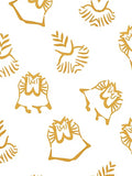 Golden Stylized Owl Medallion Rug