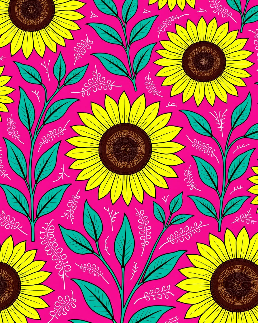 Vibrant Sunflower Botanical Bloom Rug
