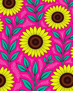 Vibrant Sunflower Botanical Bloom Rug