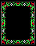 Holly Berry Floral Border Rug