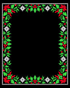 Holly Berry Floral Border Rug