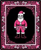 Hot Pink Santa Ornamented Border Rug