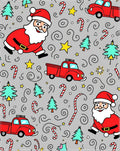 Festive Red Truck Santa Candy Cane Swirls Rug
