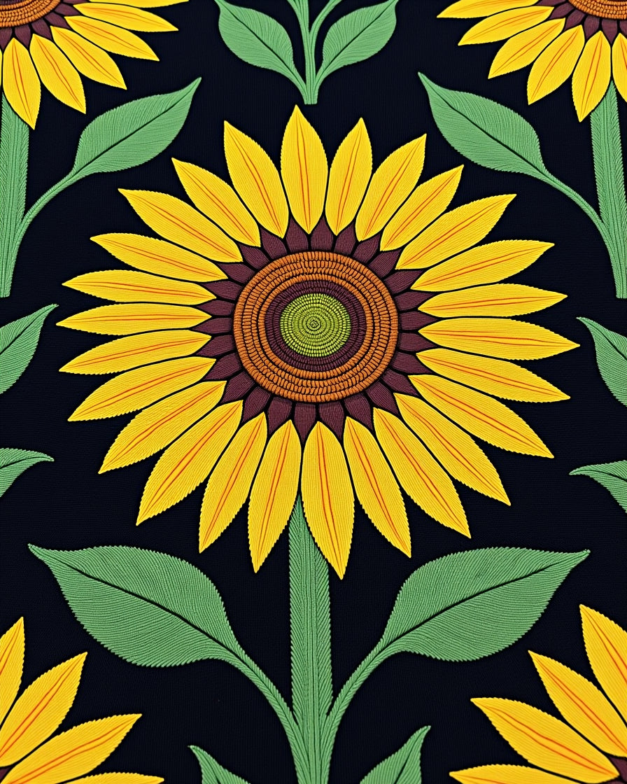 Golden Yellow Sunflower Garden Rug