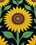 Golden Yellow Sunflower Garden Rug