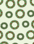 Green Pine Wreath Red Berry Scatter Rug