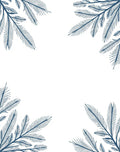 Deep Blue Feathered Branch Corner Accent Rug