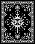 Monochromatic Black White Floral Medallion Rug