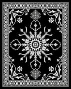 Monochromatic Black White Floral Medallion Rug