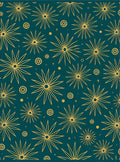 Teal Gold Starburst Sunburst Rug