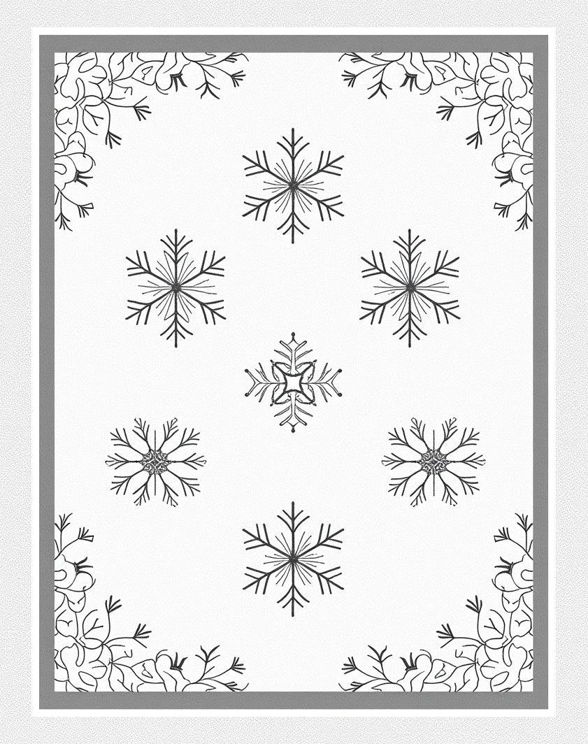Black White Snowflake Corner Scatter Rug