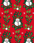 Christmas Snowman Red Holly Berry Rug