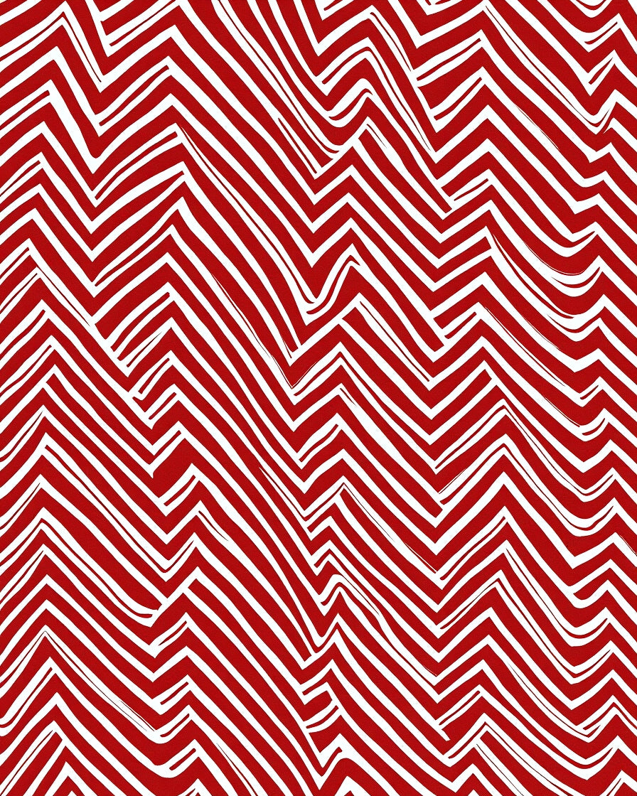 Bold Red Jagged Stripe Rug