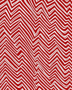 Bold Red Jagged Stripe Rug