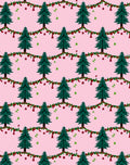 Pink Festive Christmas Tree Garland Rug