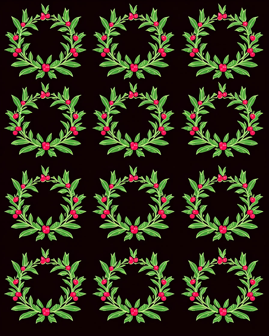 Emerald Wreath Cherry Garland Rug
