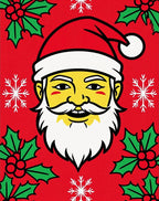 Festive Santa Claus Holiday Holly Rug