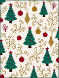 Festive Green Christmas Tree Ornaments Rug