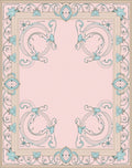Art Nouveau Pink Floral Swirl Rug