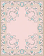 Art Nouveau Pink Floral Swirl Rug