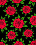 Bold Red Rose Garden Repeat Rug