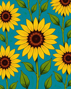 Golden Sunflower Bloom Teal Rug