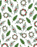 Green Berry Wreath And Leaf Spread Rug