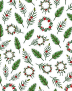 Green Berry Wreath And Leaf Spread Rug