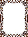 Vineyard Scrollwork Golden Leaf Border Rug