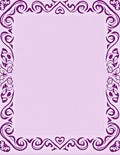 Ornate Purple Floral Swirl Frame Rug