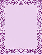 Ornate Purple Floral Swirl Frame Rug