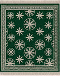 Forest Green Snowflake Border Rug