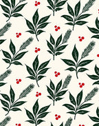Emerald Green Leaf Berry Cluster Rug