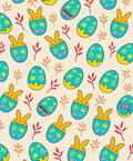Aqua Yellow Bunny Eggs Foliage Rug