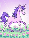 Pink Unicorn Amongst Pink Flowers Rug