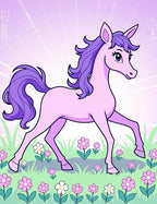 Pink Unicorn Amongst Pink Flowers Rug