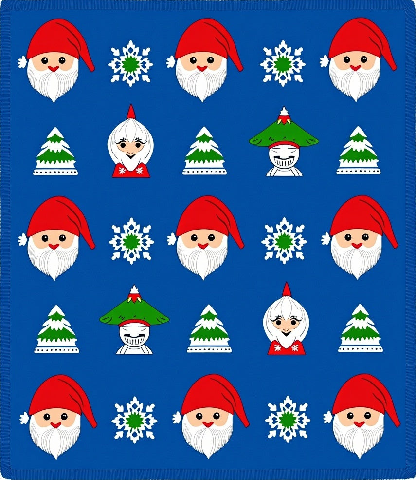 Christmas Santa Trees Snowflakes Collection Rug