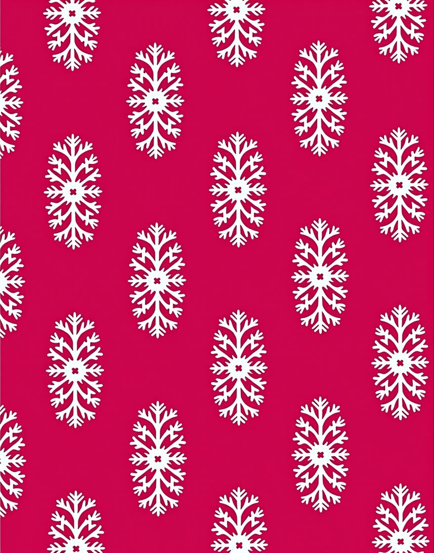 Crimson White Snowflake Repeat Rug